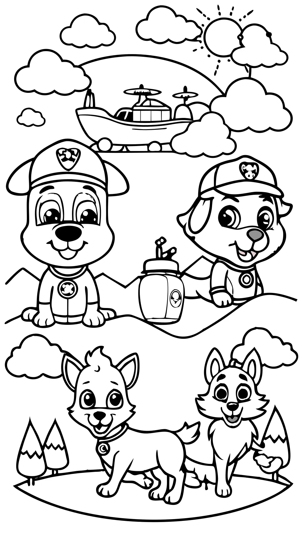 printable paw patrol color pages